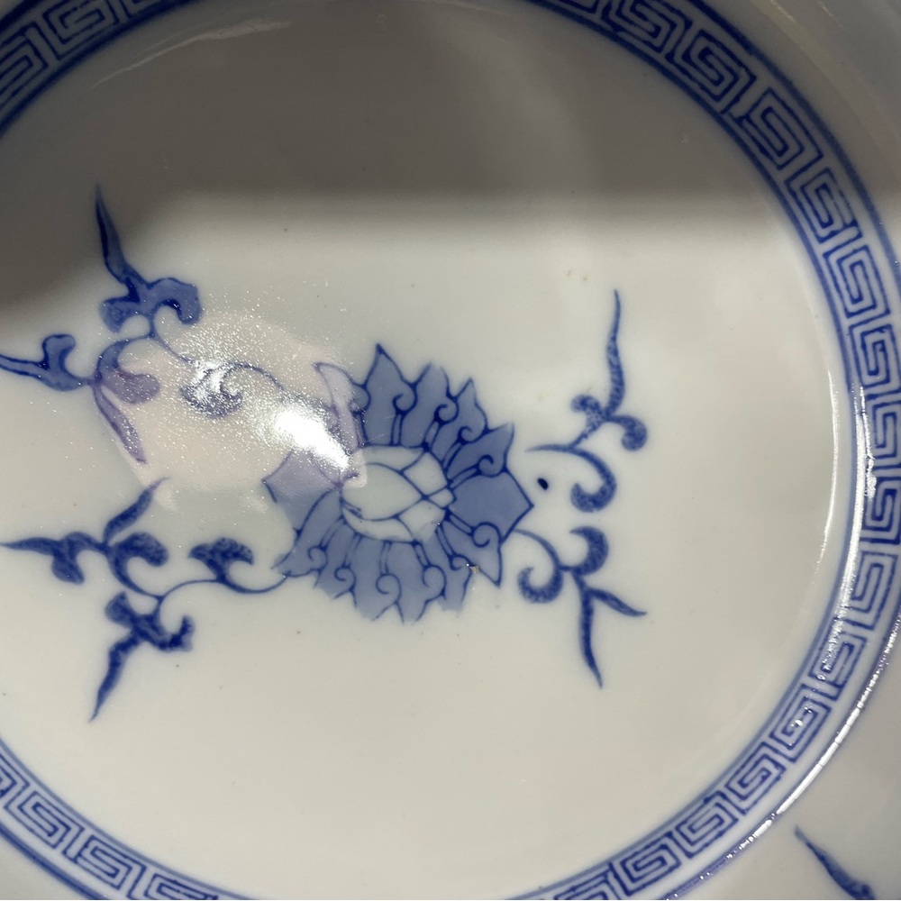 Vintage Large Chinese blue and white porcelain ink wash basin - Picture 3 of 12